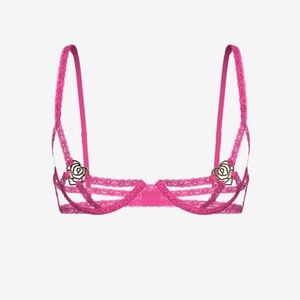Victoria's Secret Hot Pink Lace Strappy Underwire Bra